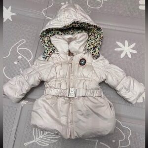 Floral Lined Hooded Puffer Jacket